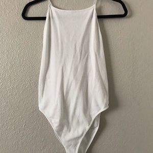Plus Size White Forever 21 Cross-back Body Suit